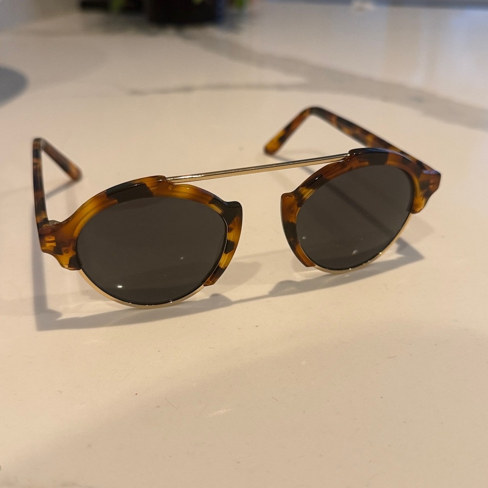 Illesteva Tortoise Shell Round Sunglasses - Picture 3 of 5